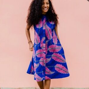 Zuri Kenya Shirt-Dress ***PLUS-SIZE***POCKETS!!!! Birds of a Feather Pattern